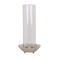 Load image into Gallery viewer, Ljusstake med glascylinder beige
