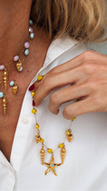 Load image into Gallery viewer, Guld Rosario Choker med tropiska berlocker Färg : Gul