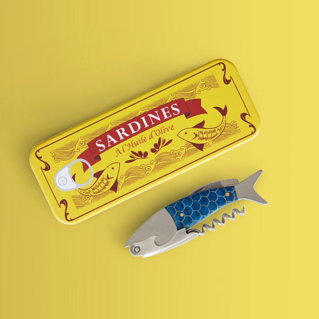 Korkskruv Sardiner, plåtask