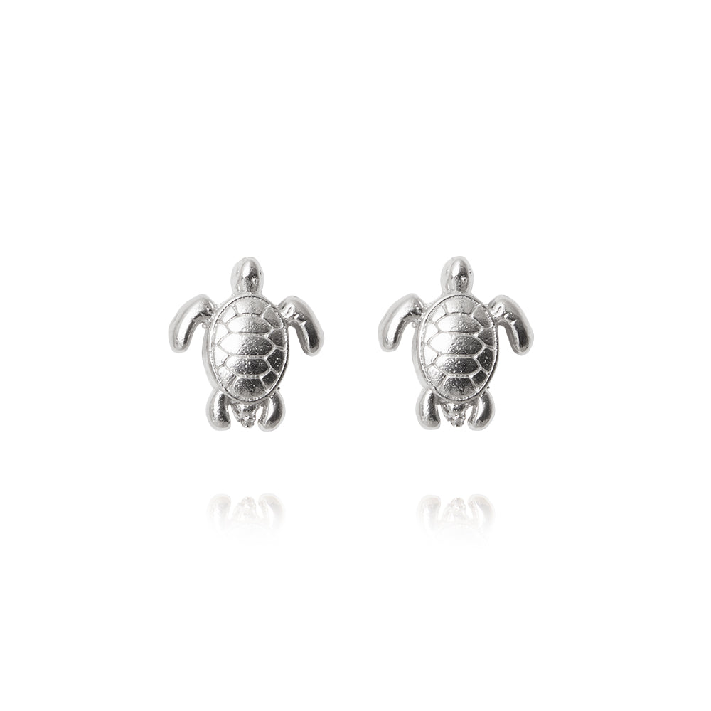 TURTLE EARRINGS RHODIUM RHODIUM