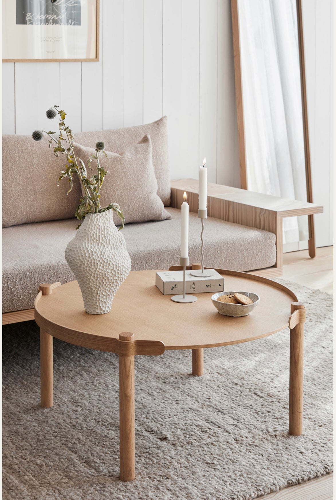 Curved Candleholder Sand 2 storlekar