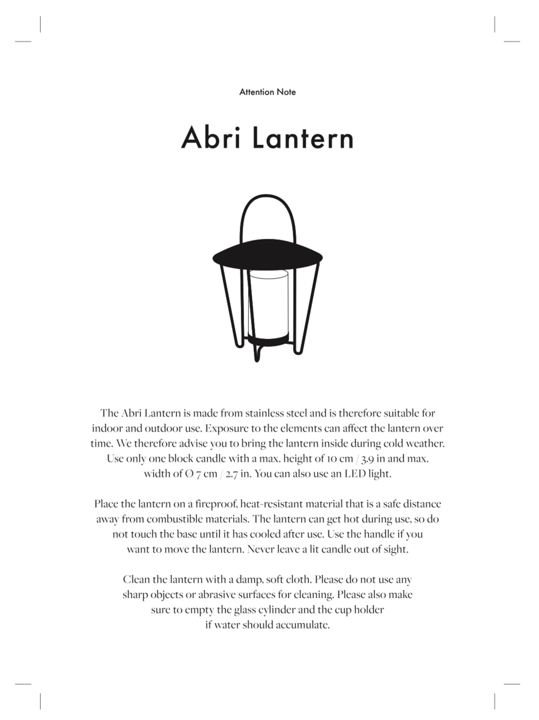 Abri Lantern - Cashmere