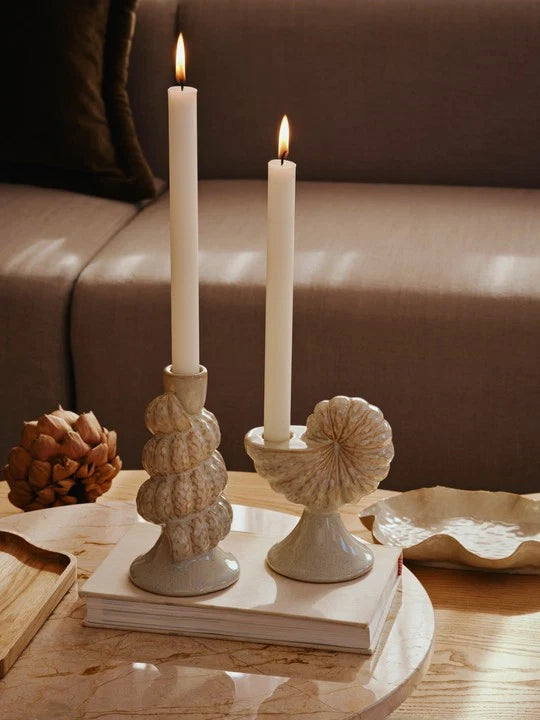 Shelly Candle Holder H15 White