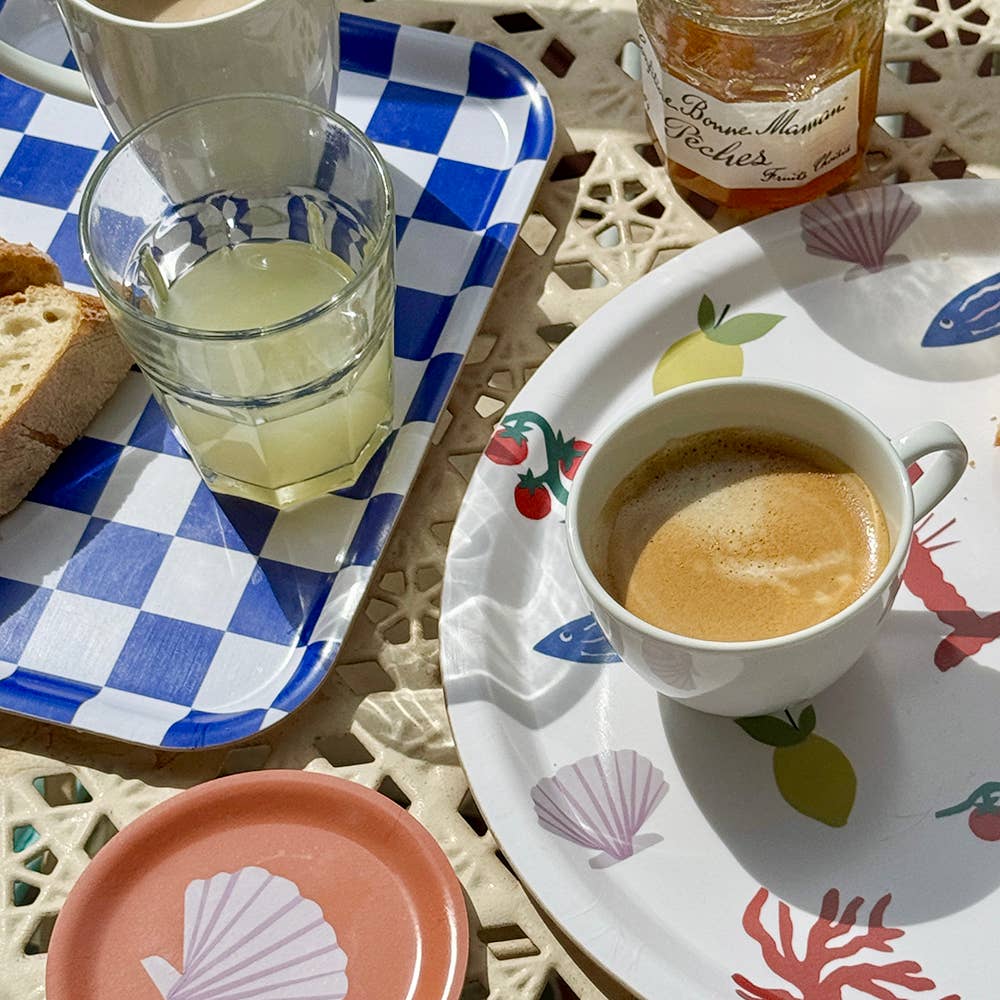 'Seaside Lunch' Rund Serveringsbricka - 31 cm