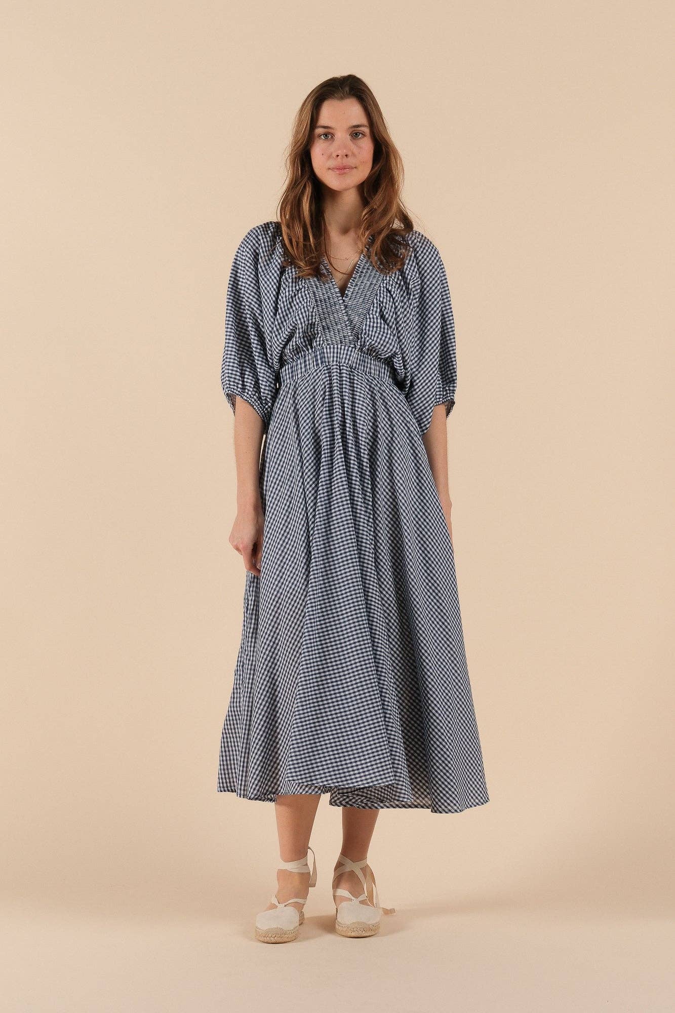 Valeria Klänning Marine Gingham