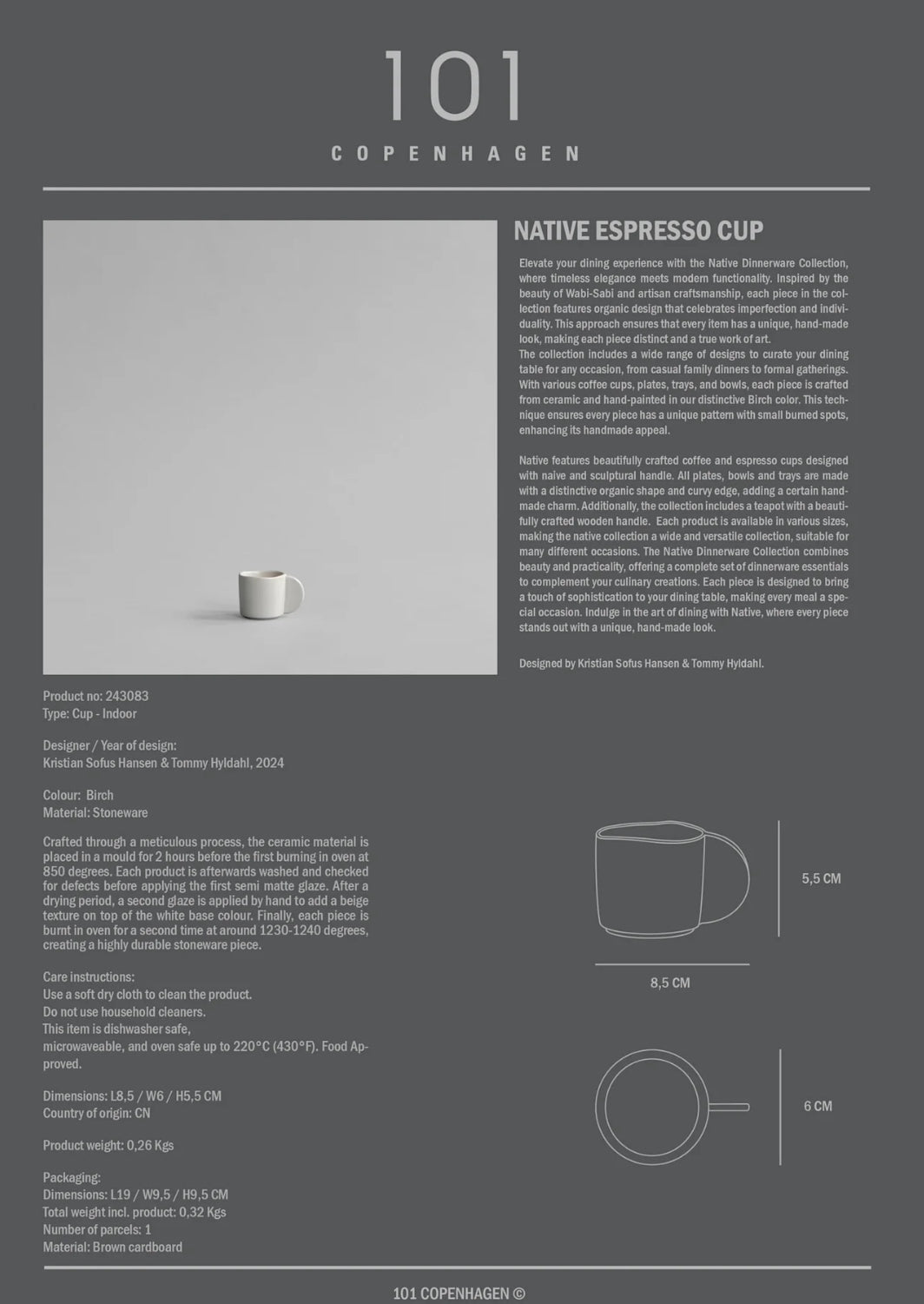 Native Espresso Cup - Birch set of 2