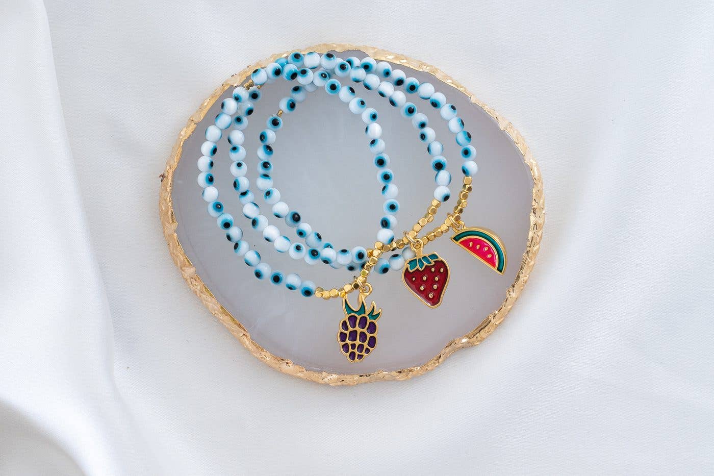 Tiny Evil Eye Frukt Armband Melon