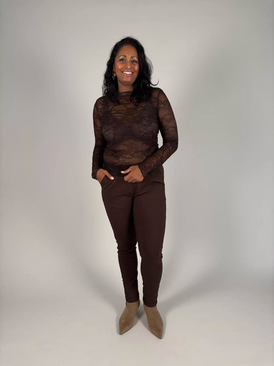 Lace topp brun