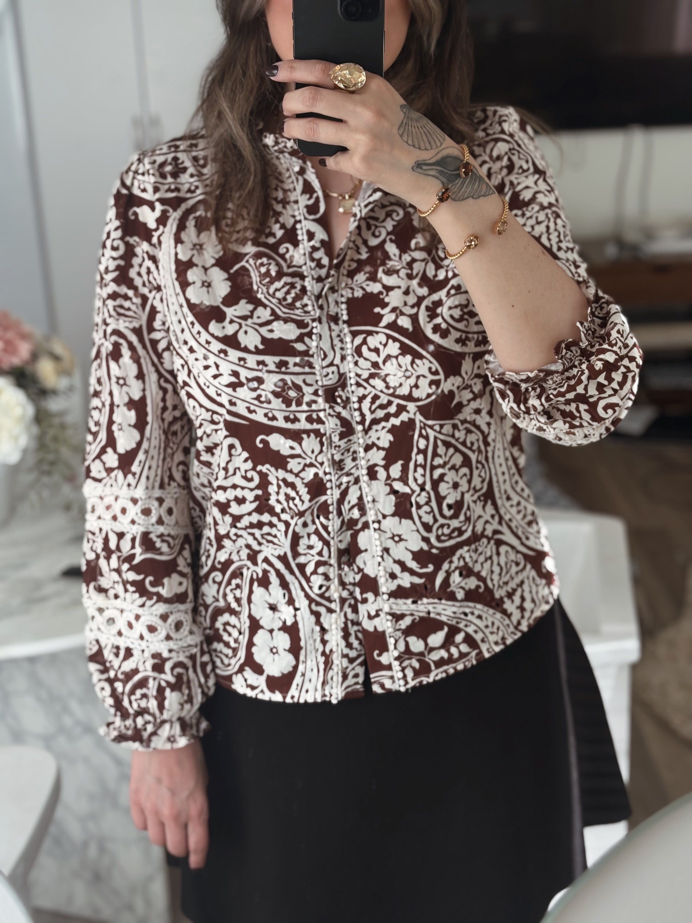 Nola blus Marroon