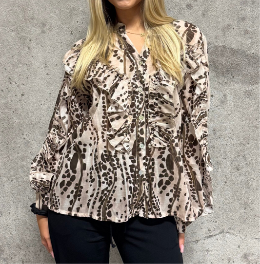 Vintage romance blus brun