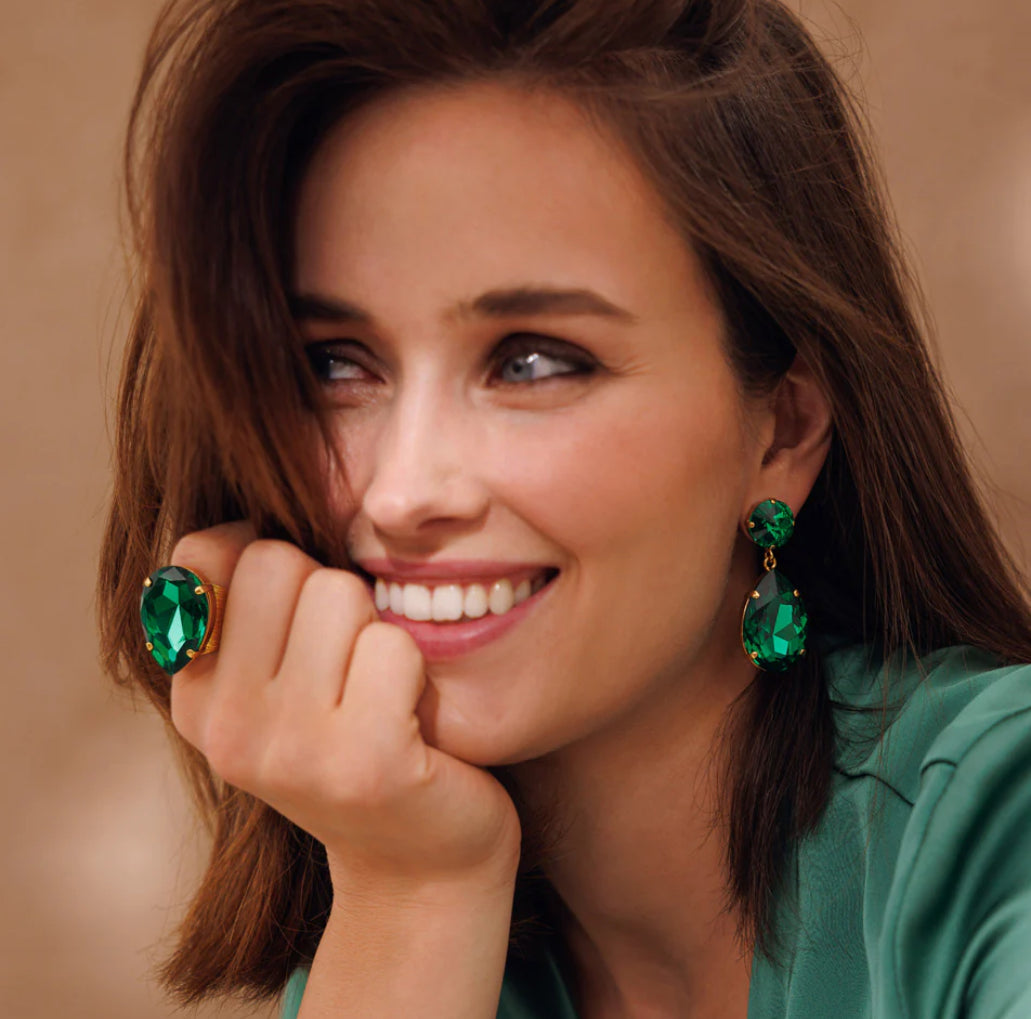 PERFECT DROP EARRINGS / MAJESTIC GREEN