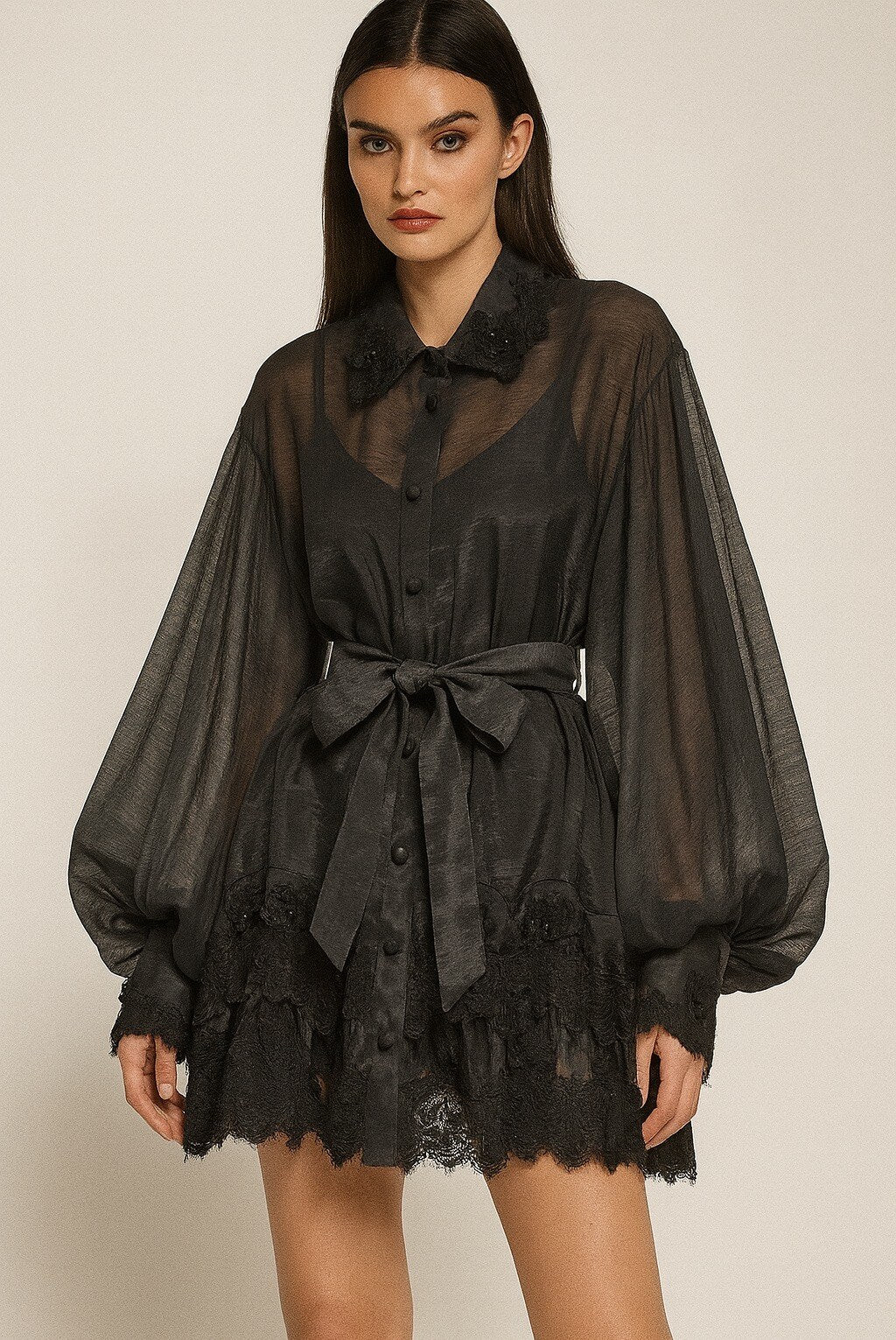 Livia LACE DRESS Svart