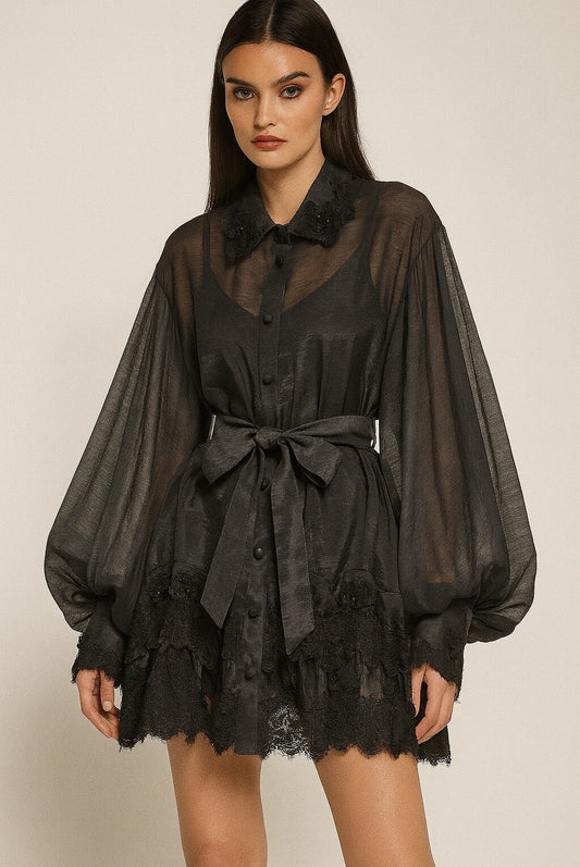 Livia LACE DRESS Svart