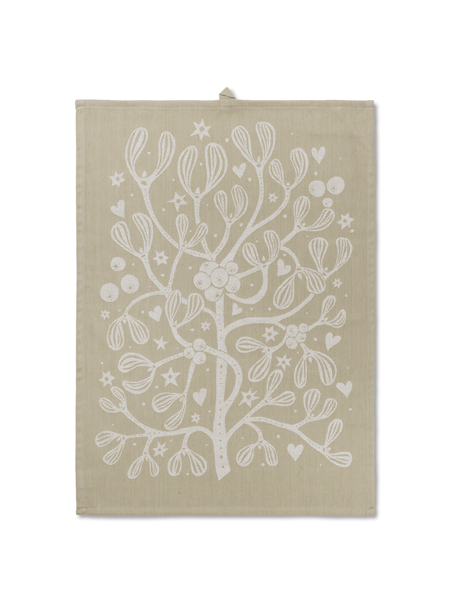 Mistletoe Tea Towel - Sand