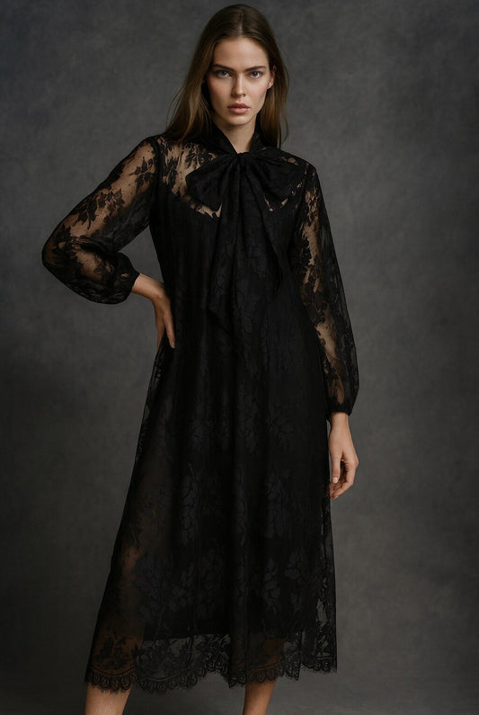 MOCHY lacy dress Svart