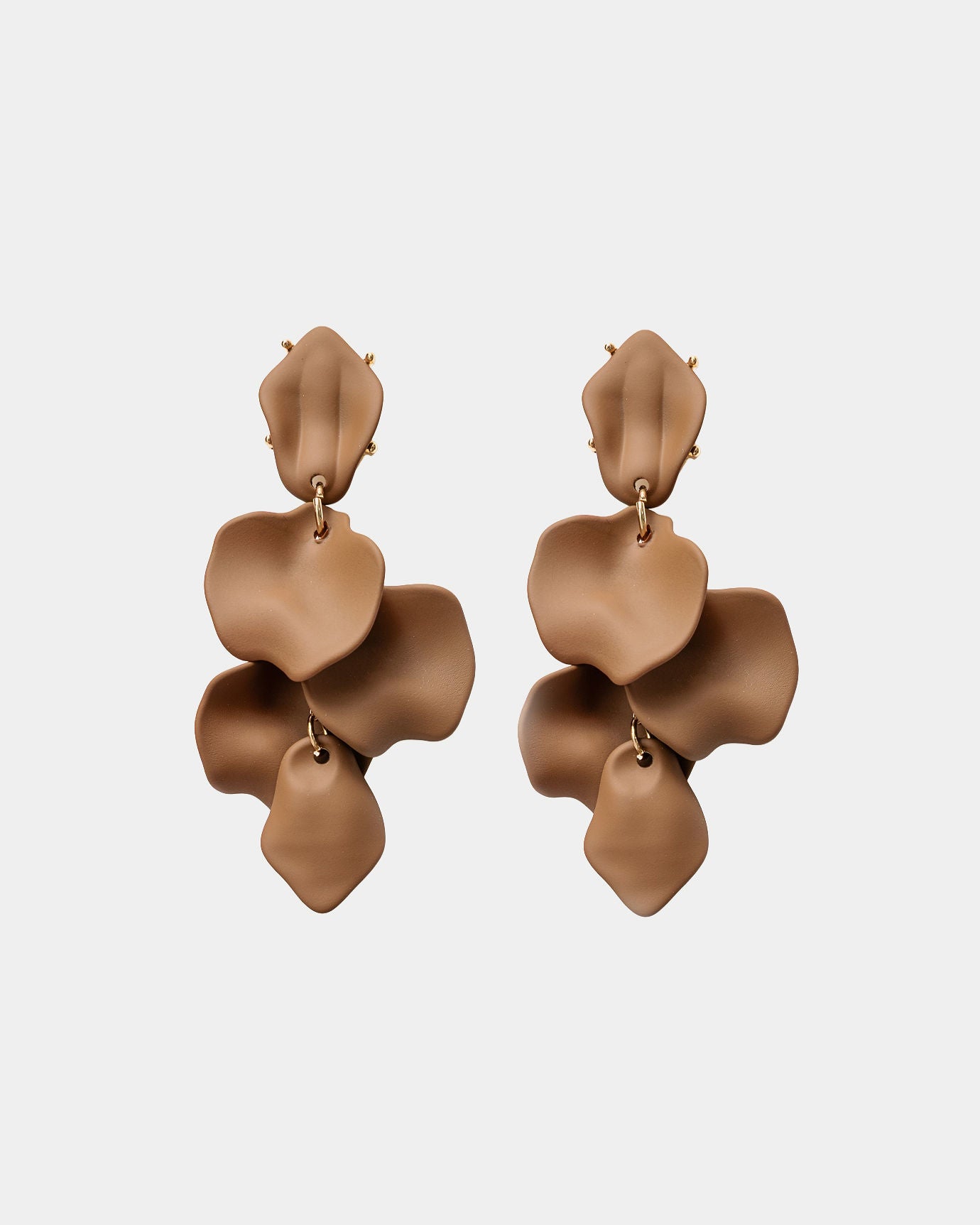 LEAF EARRINGS MATT COFFEE