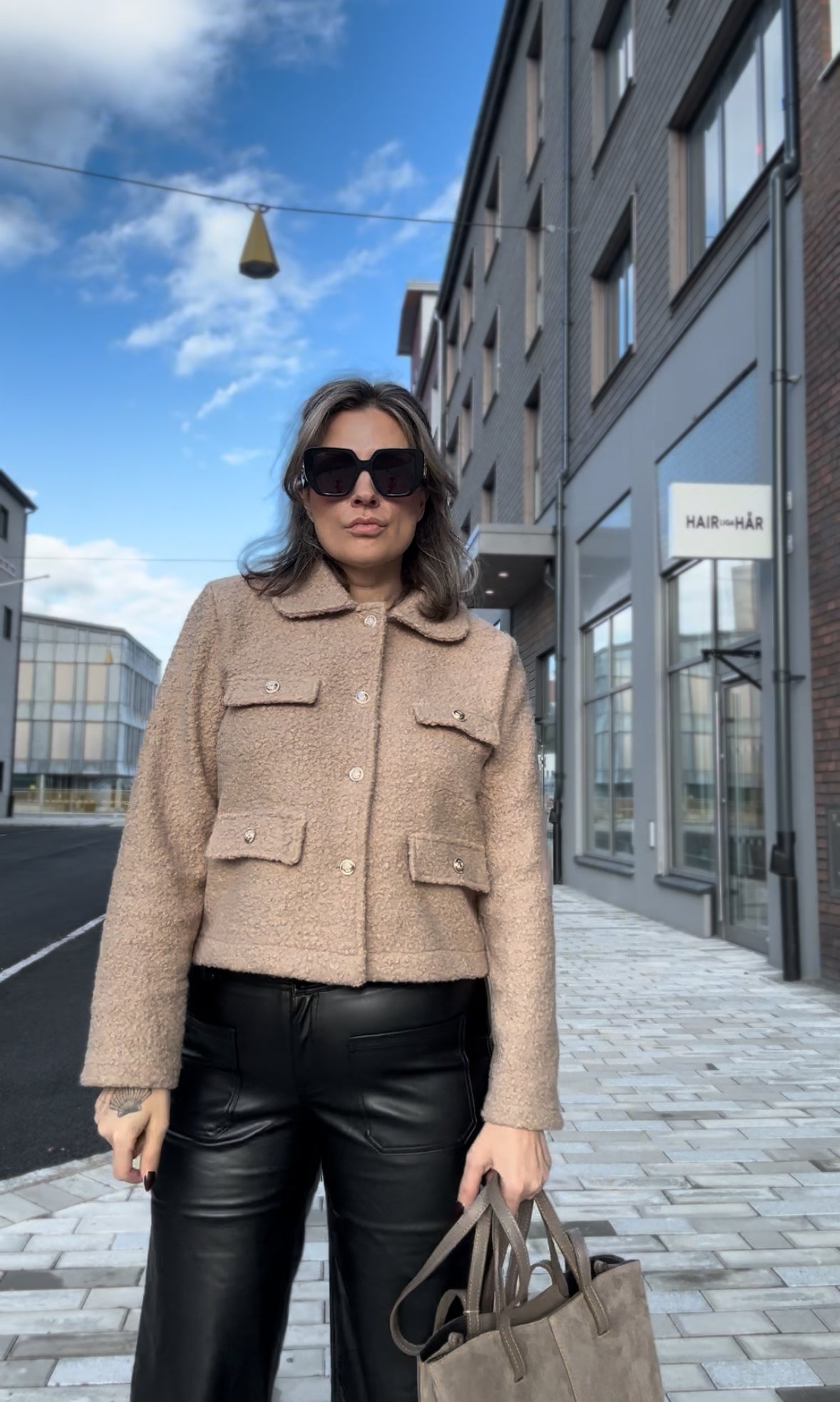 Posh boucle jacka Beige