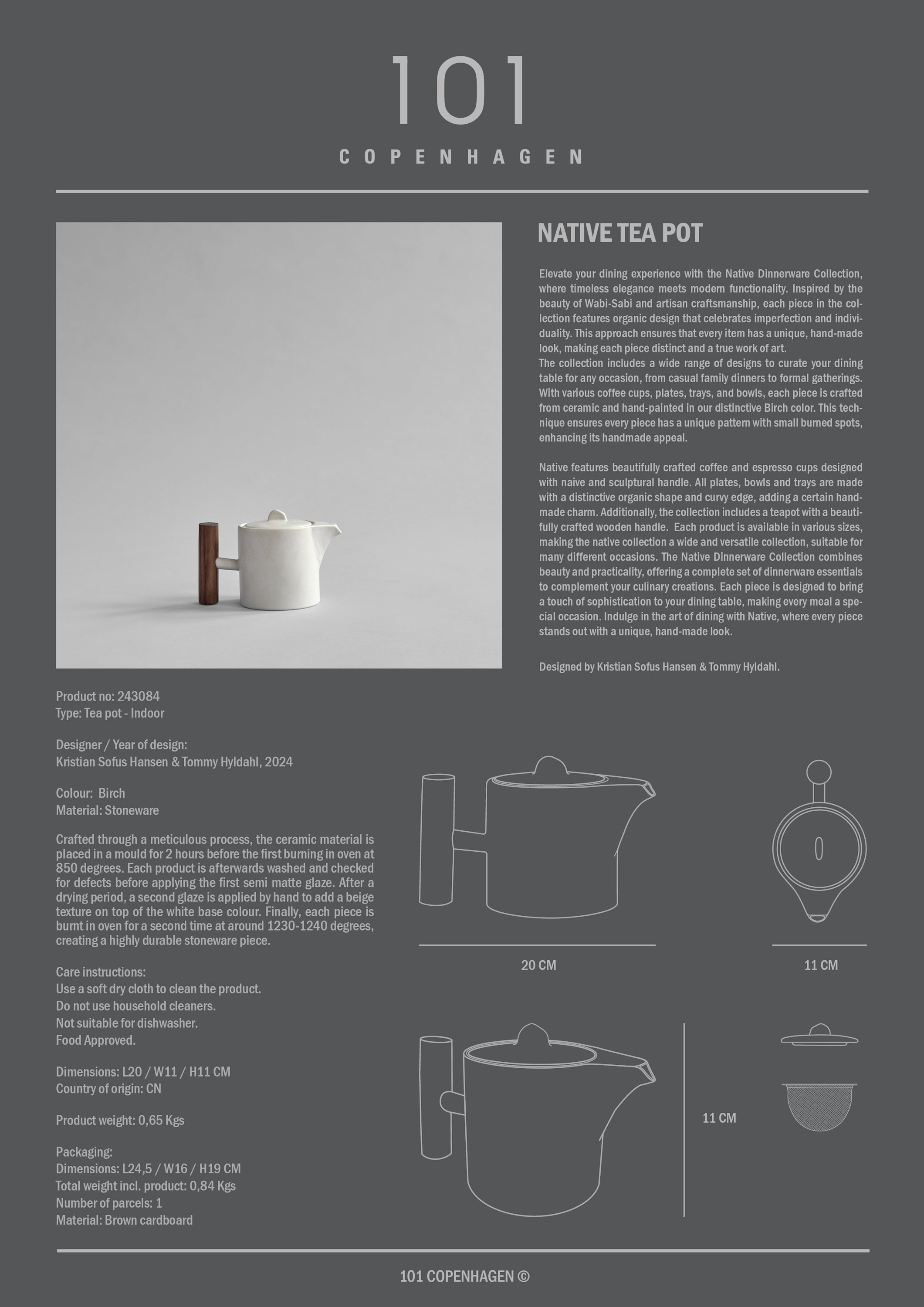 Native Tea Pot - Birch