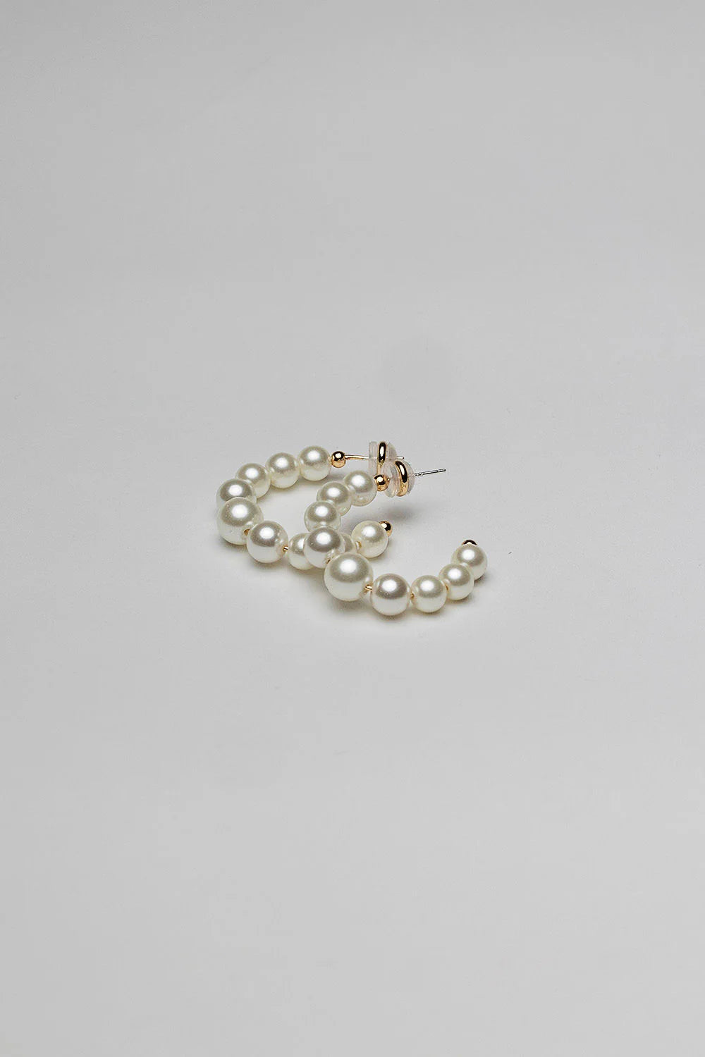 BEAD PEARL HOOPS M