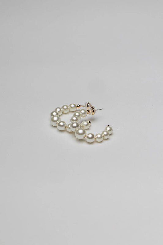 BEAD PEARL HOOPS M