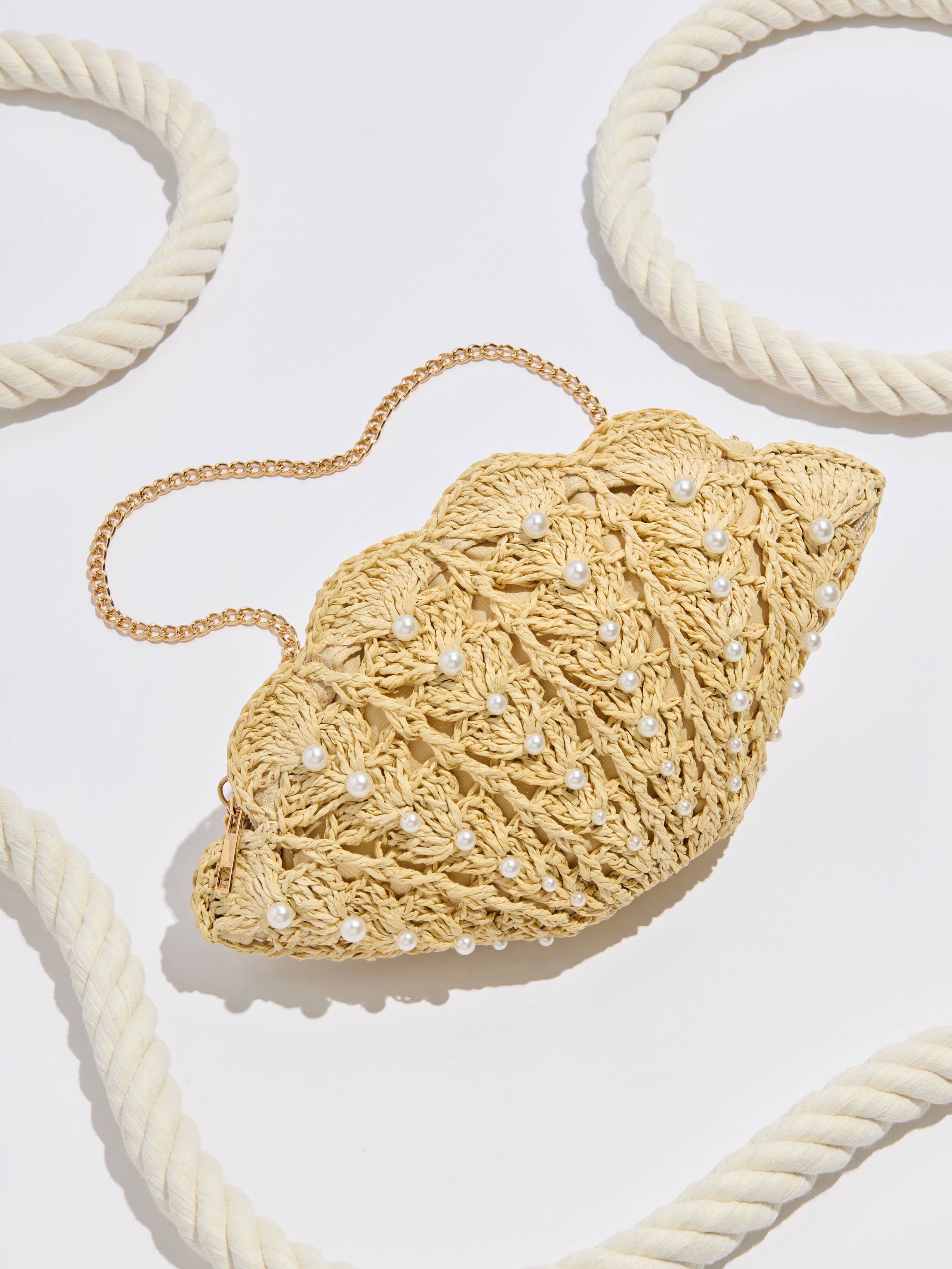 SHELL CROSS-BODY, NATURLIG