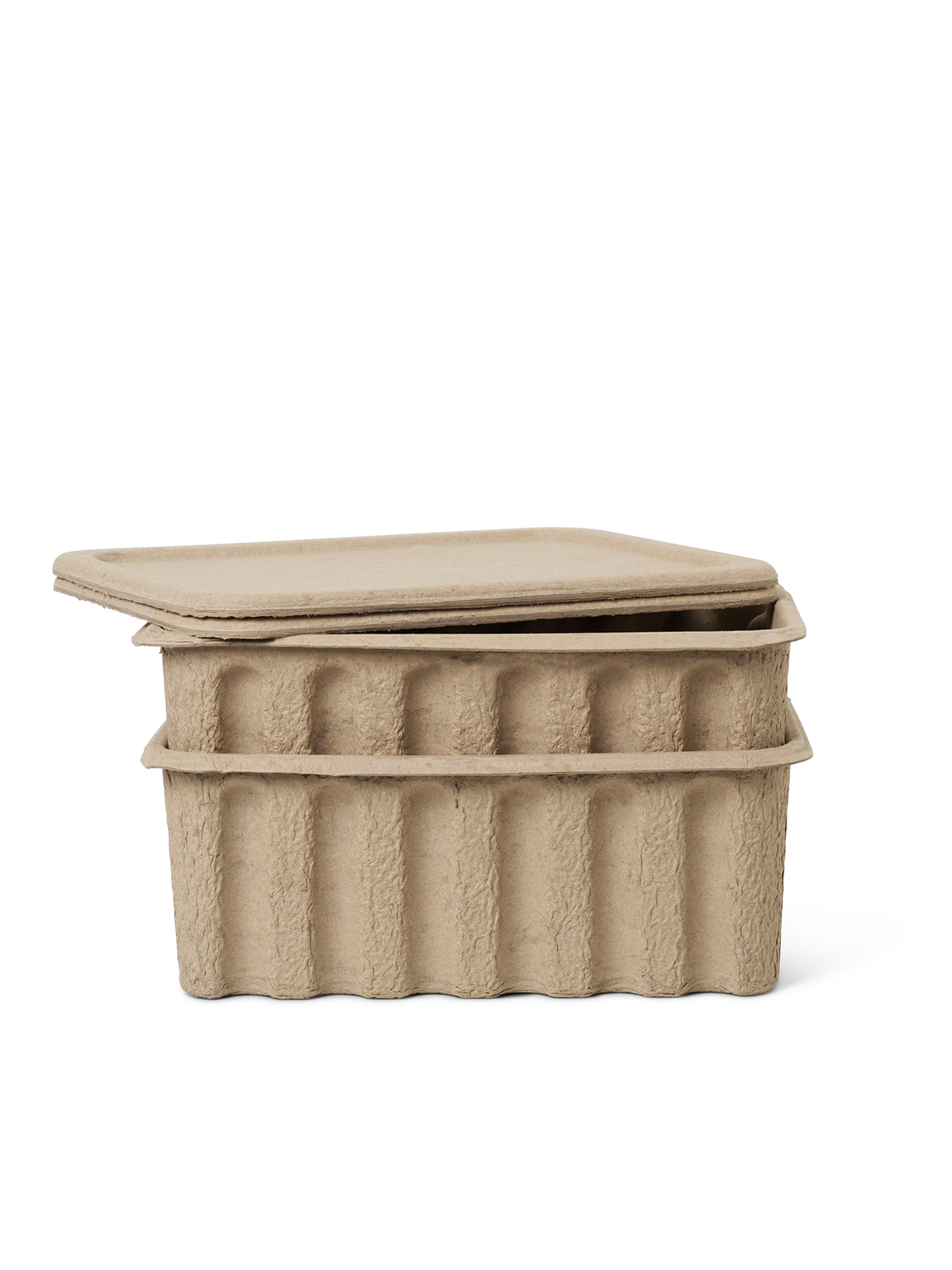 Paper Pulp Box Large - Set of 2 - Brown