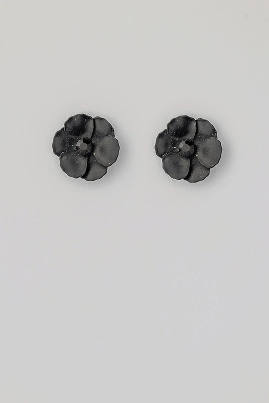 FLOWER SMALL EARRINGS BLACK