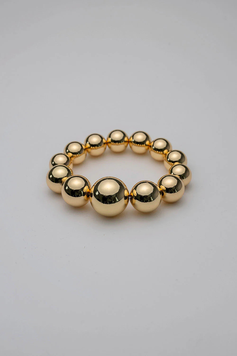 BIG BEAD BRACELET ELASTIC GOLD