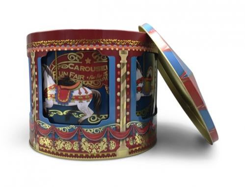 Speldosa plåtburk karusell