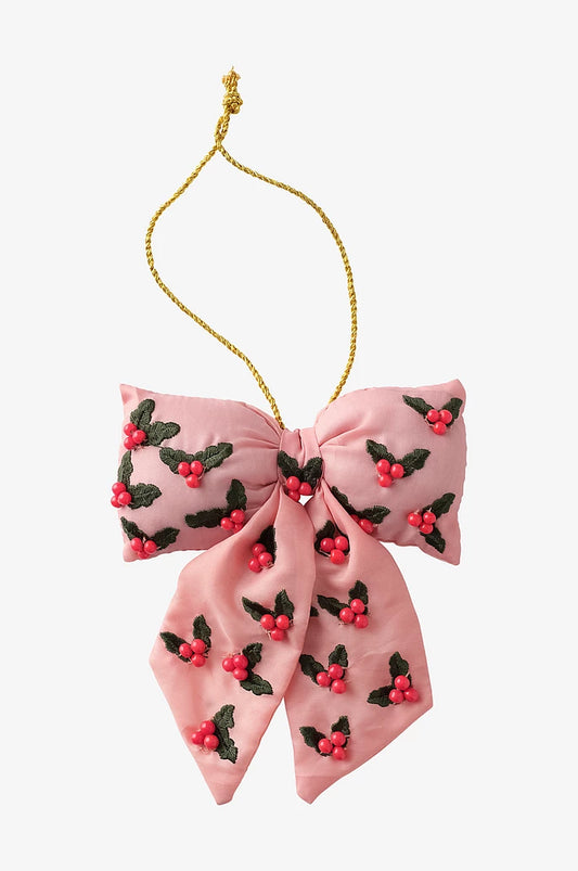 Puffy Christmas Bow “Merry Holly”