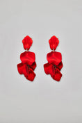 Load image into Gallery viewer, Leaf Earrings Metallic Red
