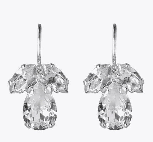 Petite Timo Earrings Rhodium Crystal
