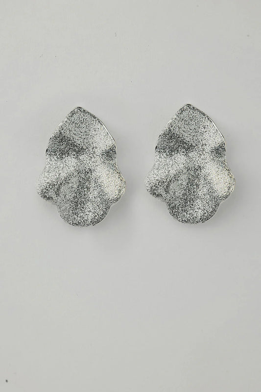 LIP EARRINGS SILVER GLITTER