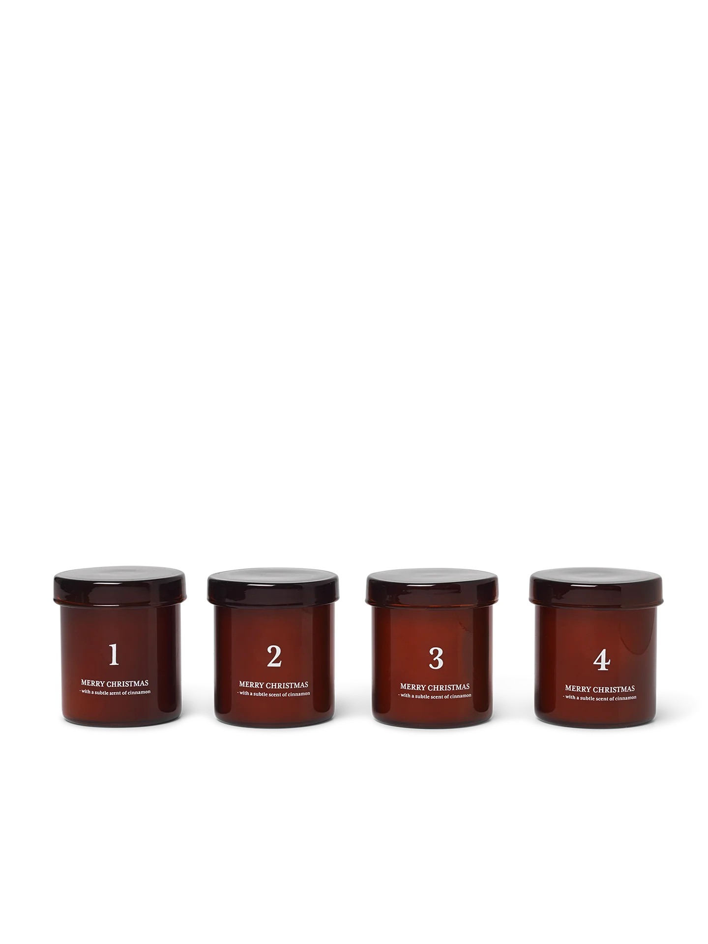 Scented Advent Candles - Set of 4 - Red Brown