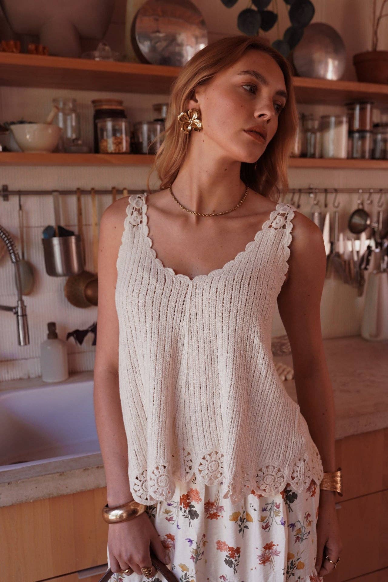 Topp Vésane: Beige Onesize