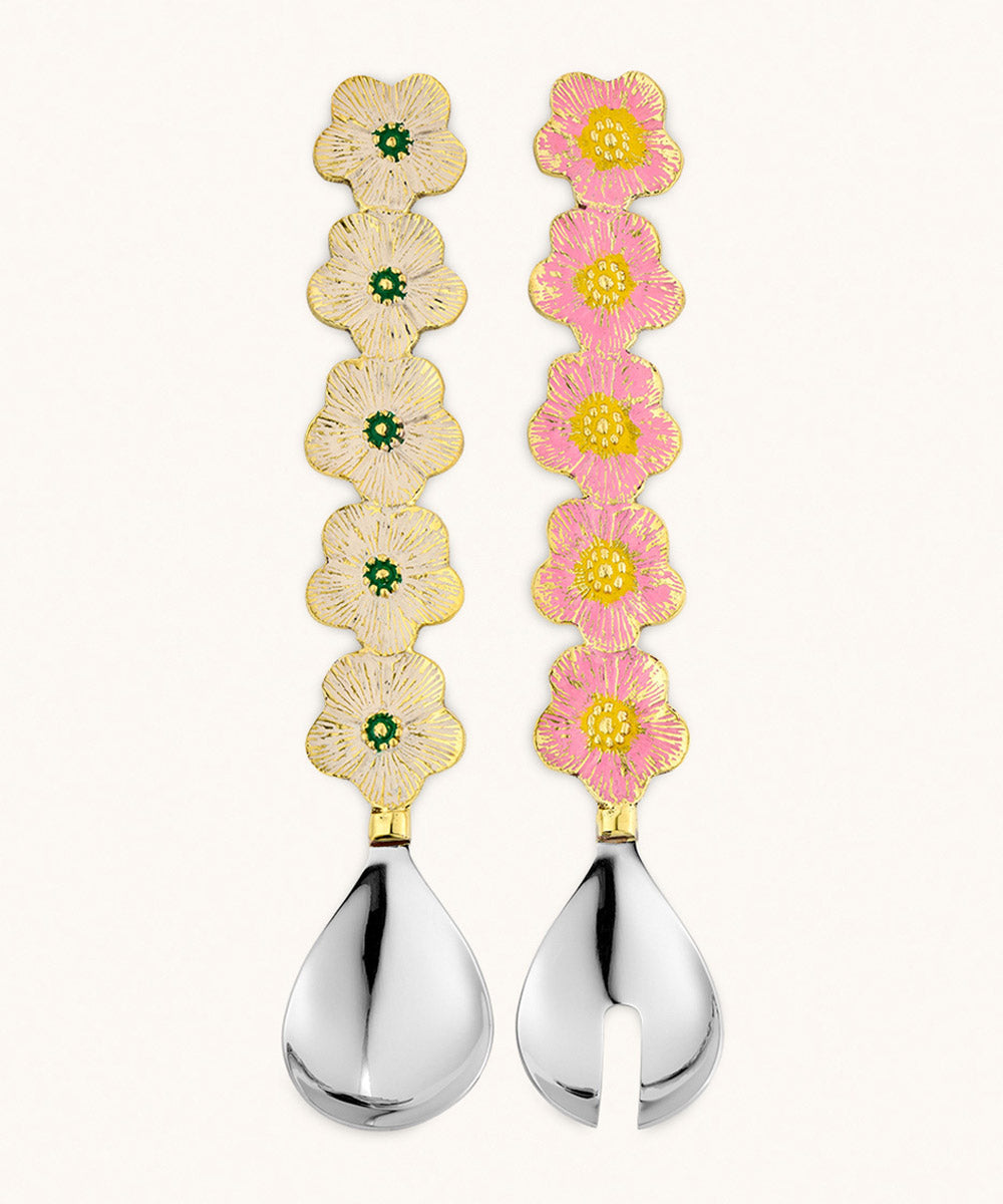 Faye Flower Salad Server Set in Giftbox
