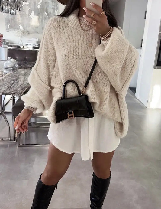 Bianca chunky tröja beige