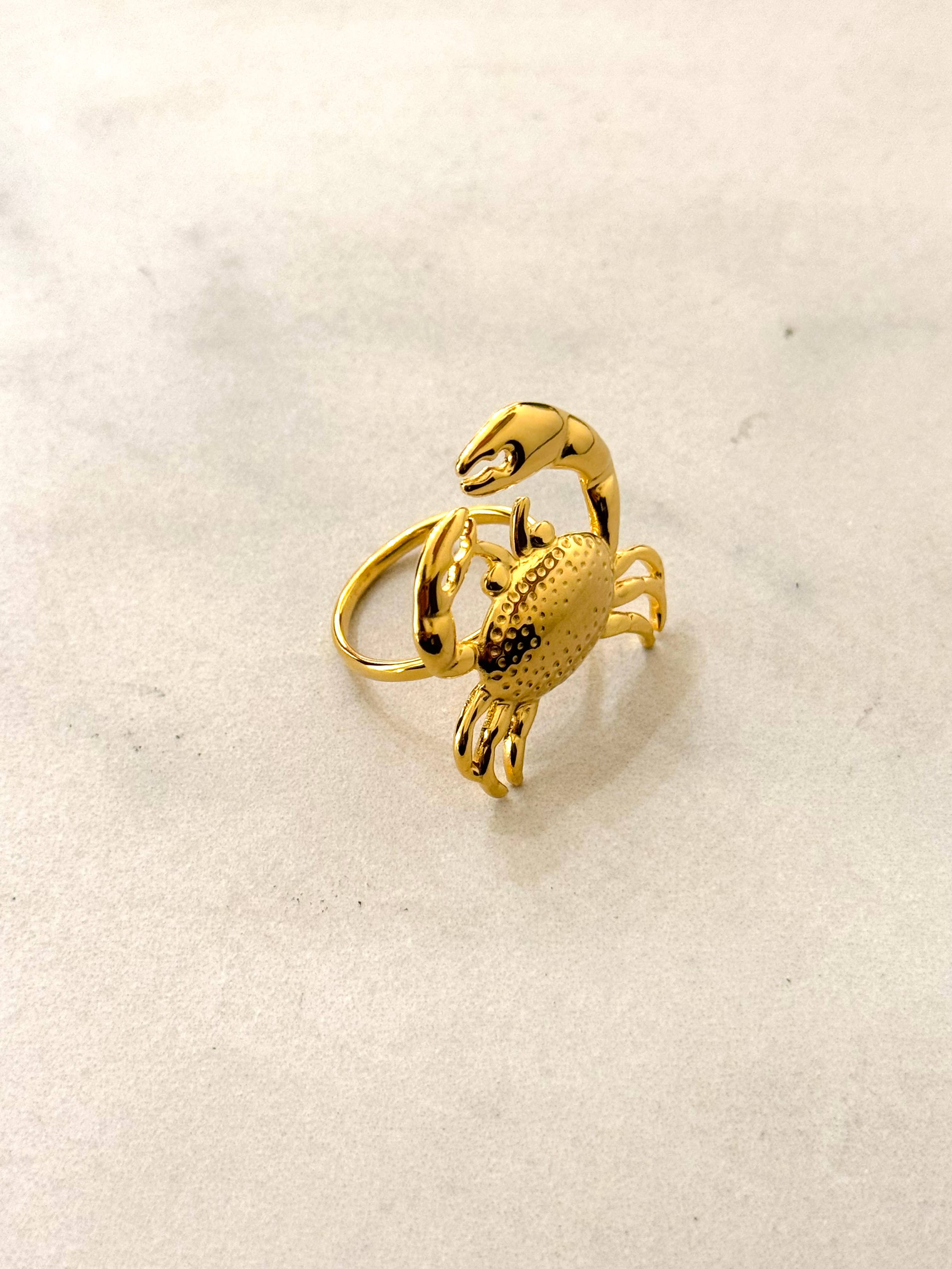 Herr Krabba Justerbar Ring i Rostfritt Stål