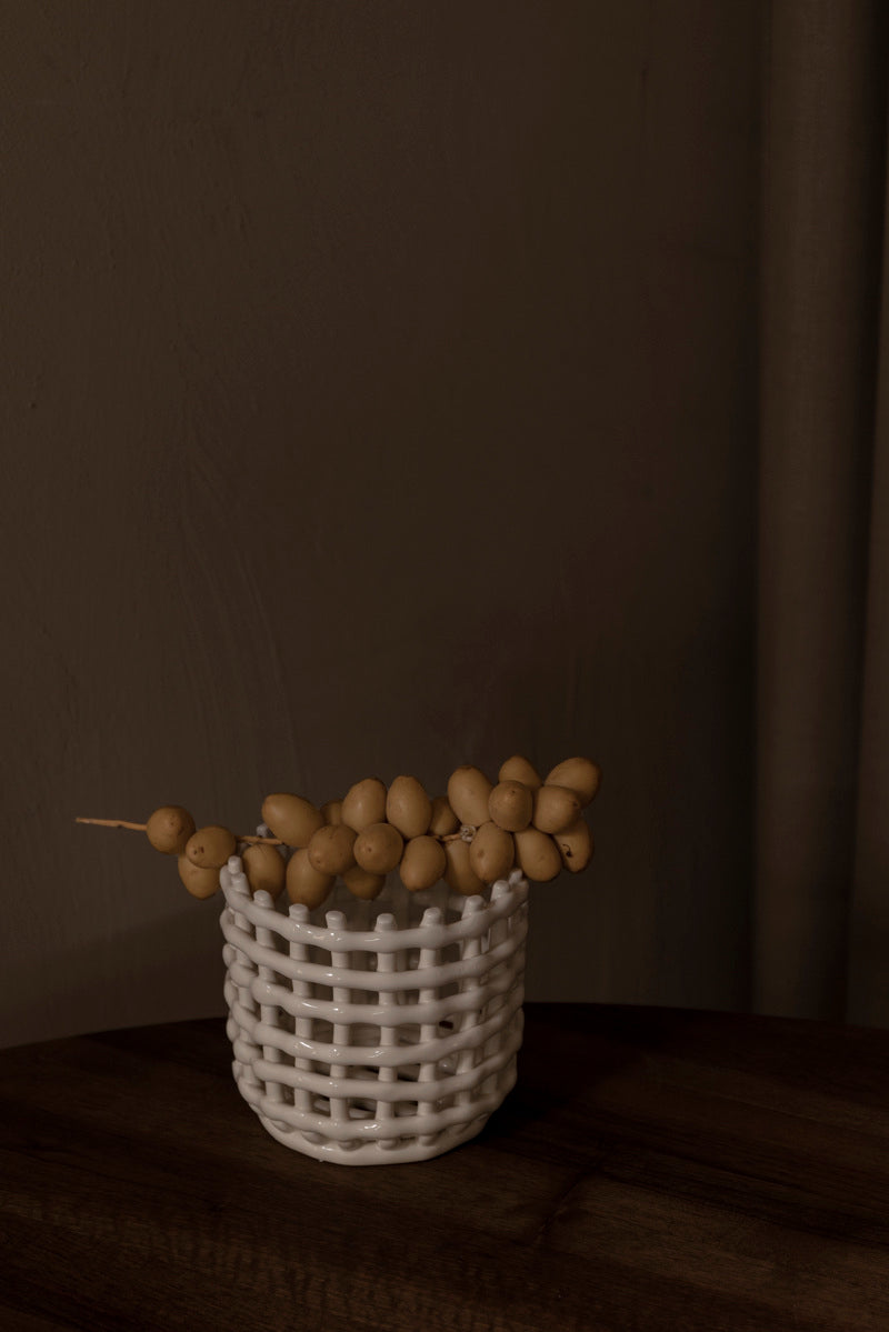 Ceramic Basket - Large - Off-white