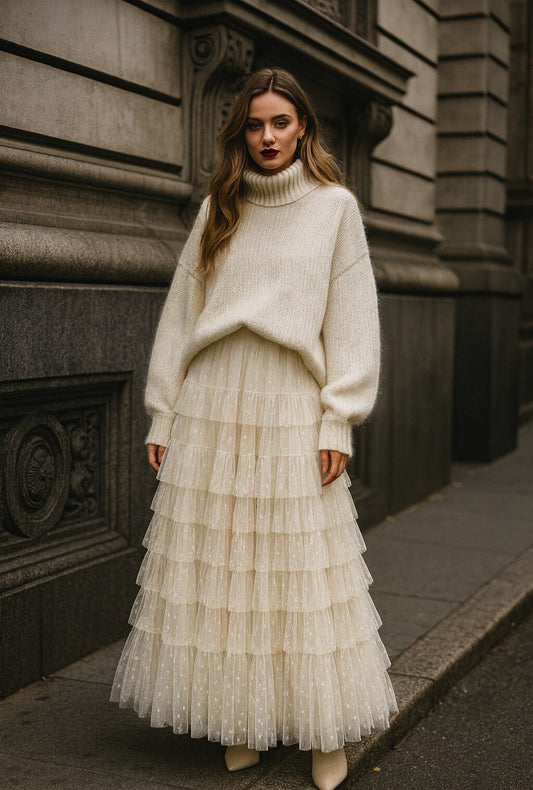 MOCHY Tyllkjol med vita små hjärtan