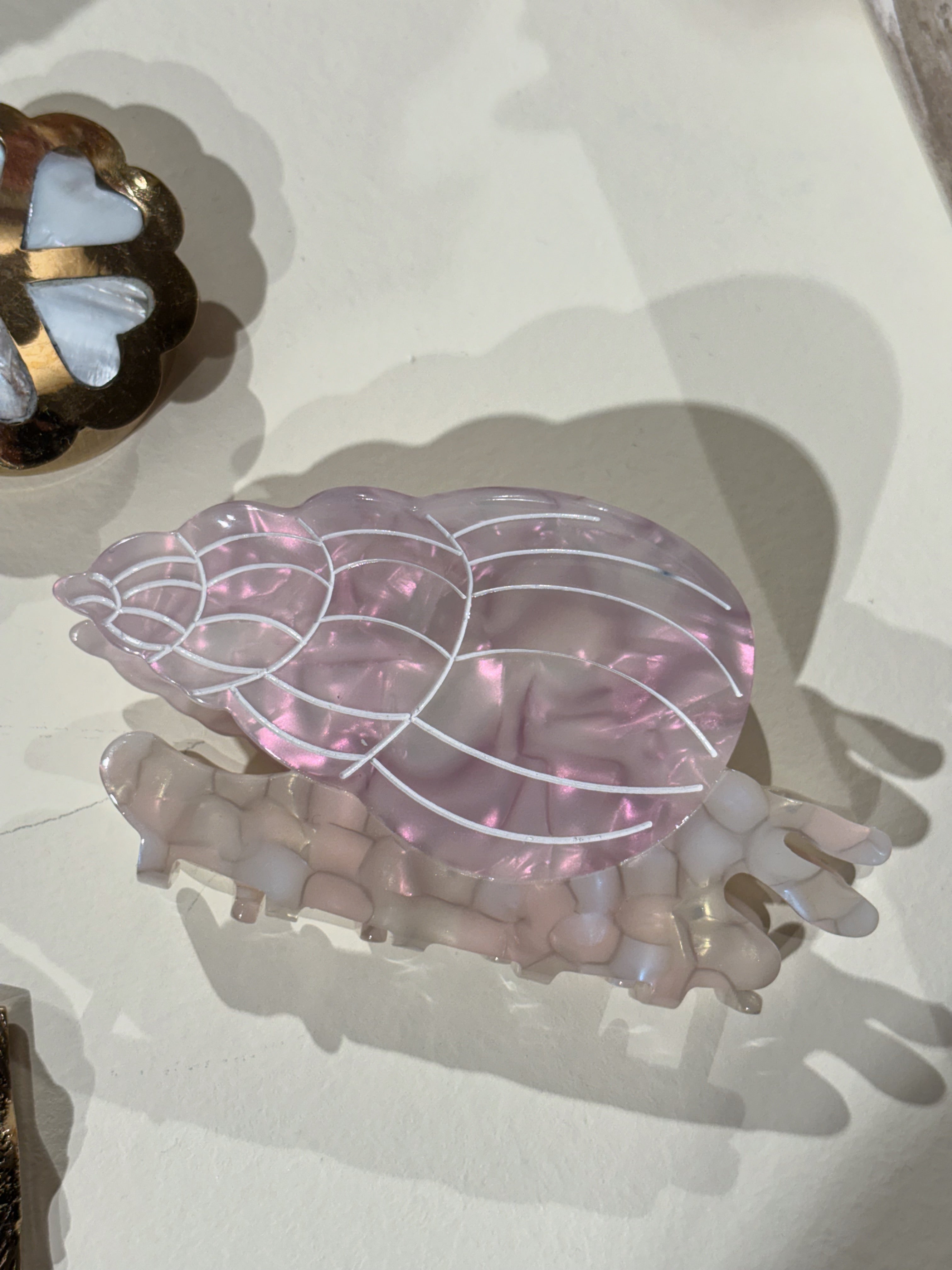 Spiralformad snäckformad hårklämma Pearl pink