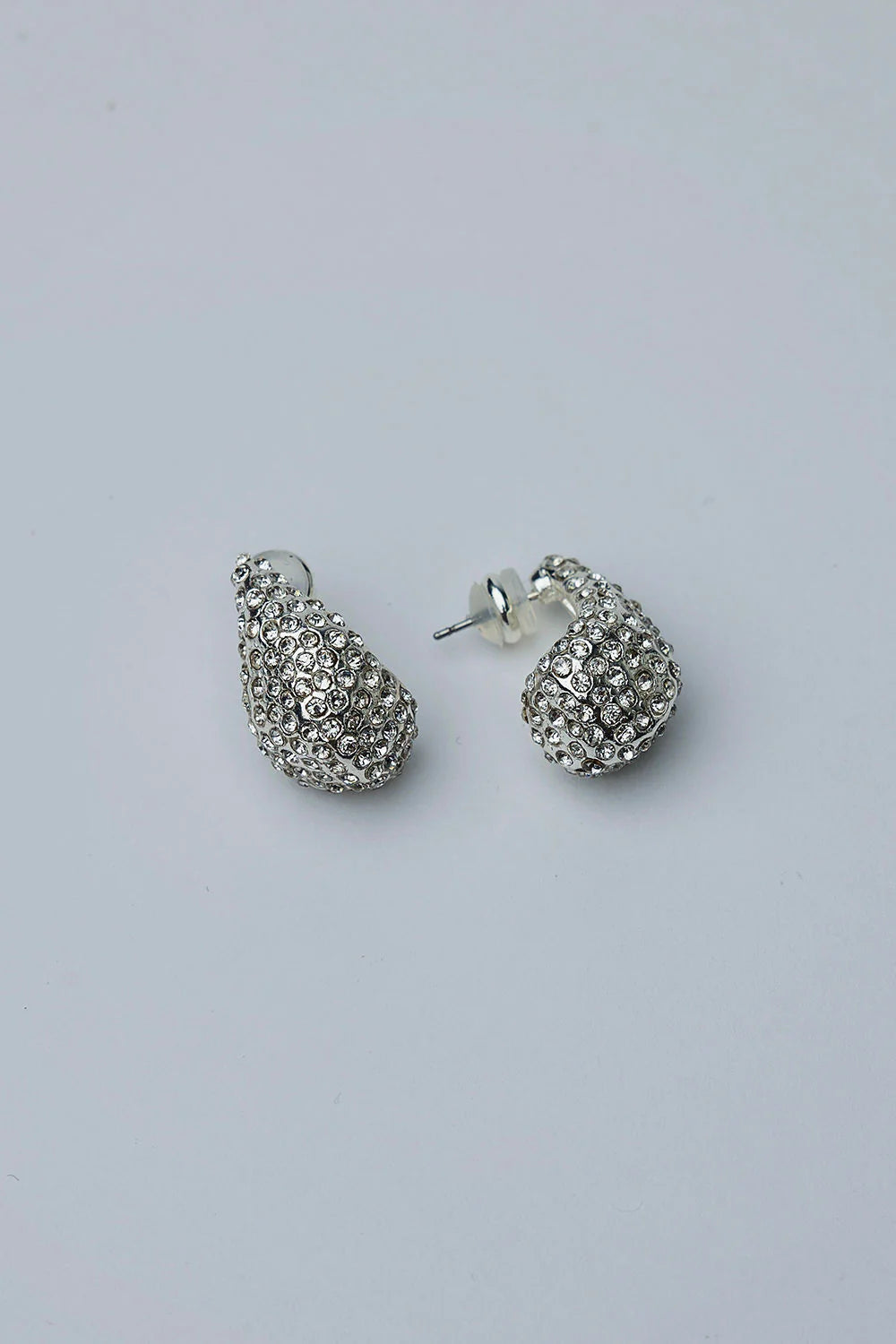 DROP STONE EARRINGS SILVER