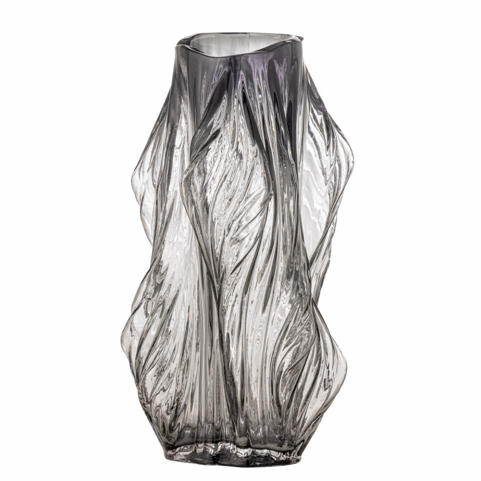 Tulla Vase, Grey, Glass