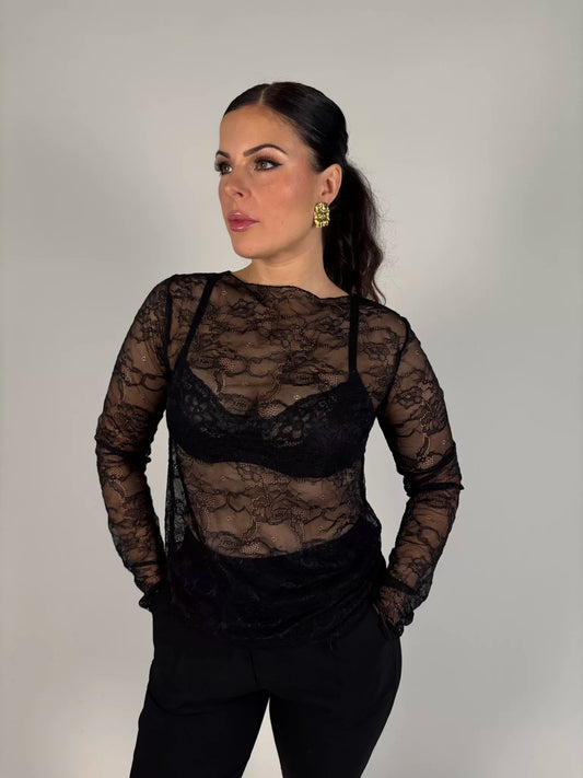 Lace topp svart