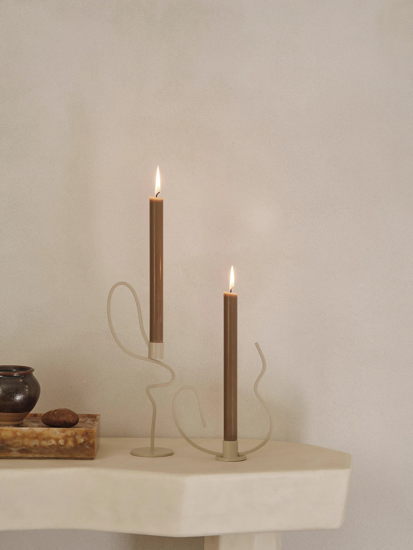 Valse Candle Holder - Low - Cashmere