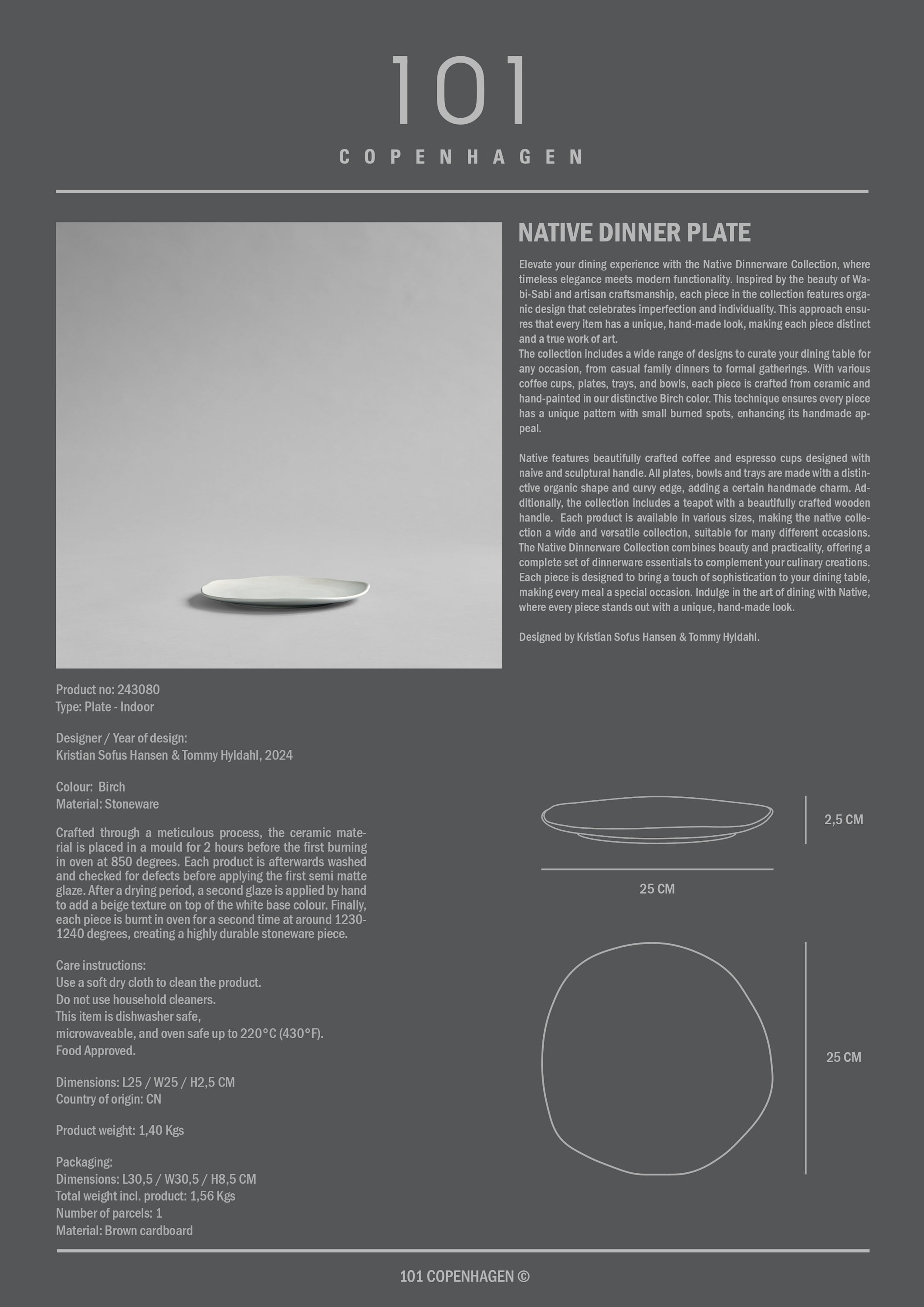 Native Lunch/Dessert Plate - Birch set of 2