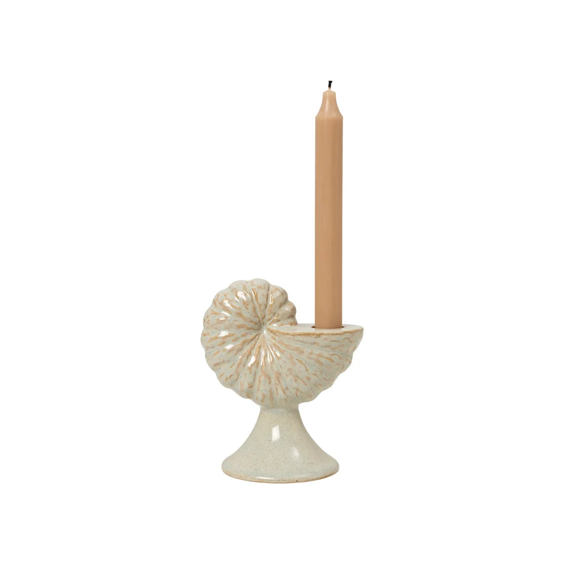 Shelly Candle Holder H15 White