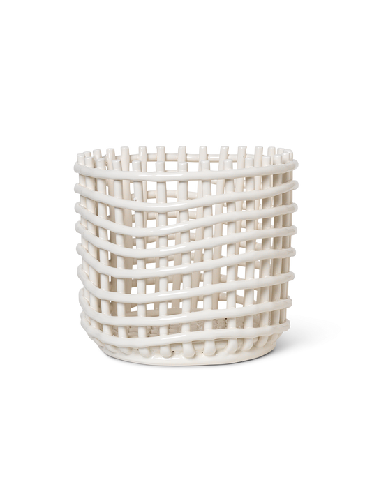 Ceramic Basket - Large - Off-white