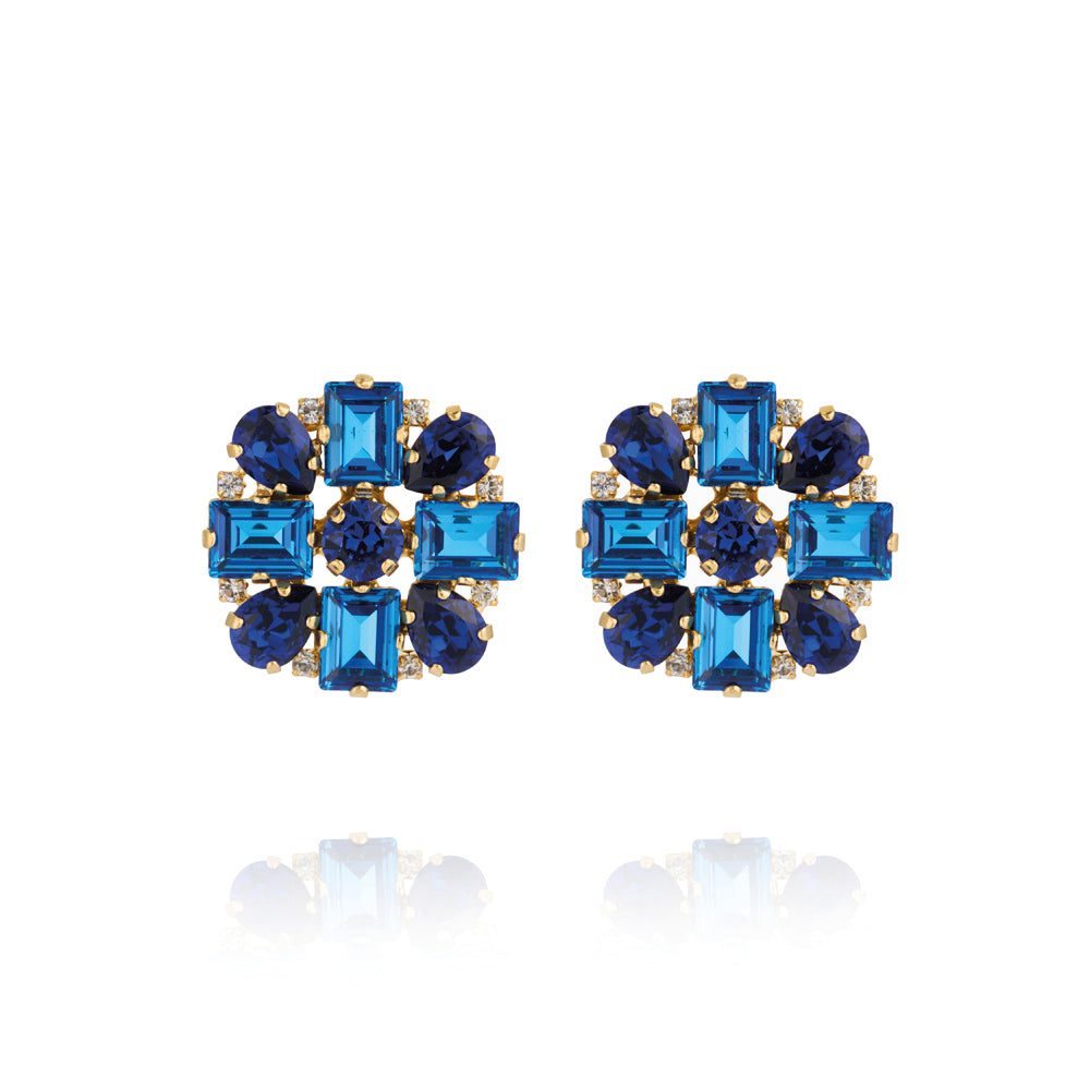 DIORA STATEMENT EARRINGS / RECREATED BLUE COMBO