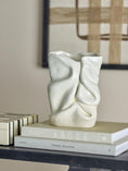 Load image into Gallery viewer, Fabric Vase, White, Stoneware
